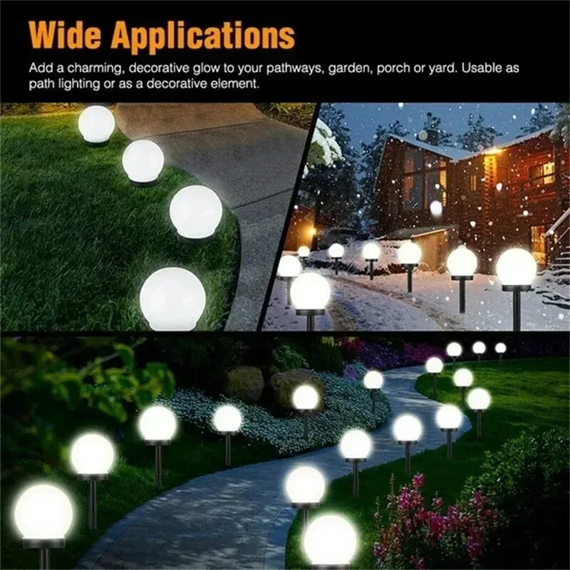 3/6/9/Pcs Solar Powered LED Bulb Lamp Energy Light Waterproof Outdoor Garden Light Street Solar Panel Ball Light Lawn Yard Lamp