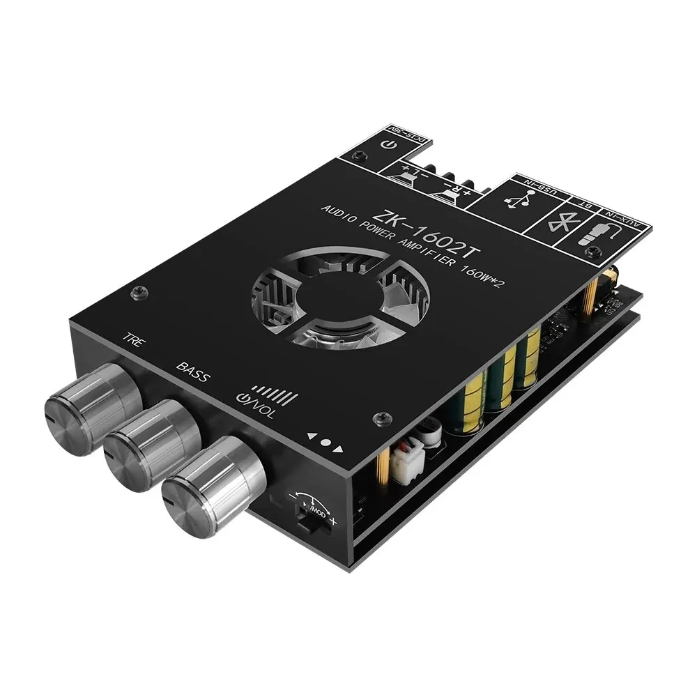 ZK-1602T TDA7498E Bluetooth 5.0 Subwoofer Amplifier Board 2*100W 2.0 Channel High Power USB Audio Stereo Amplifier Board AMP audio amplifier board