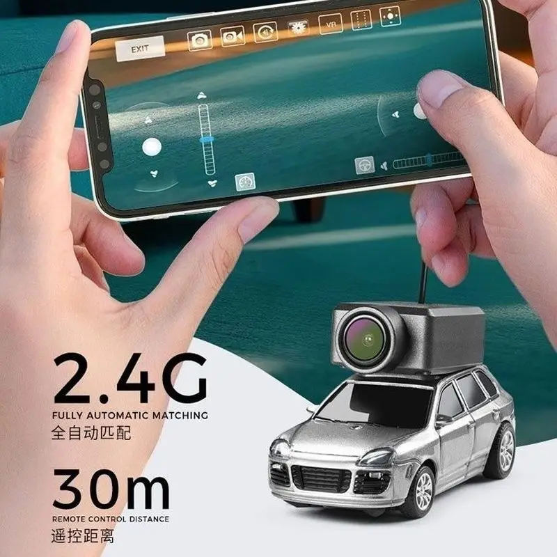 Wltoys 1:64 RC카 카메라 FPV 1인칭 뷰 미니 원격 조종 자동차, 데스크탑 레이싱용, 휴대폰 앱 연결, 충전식