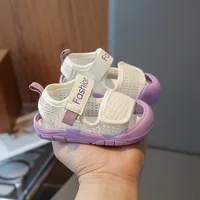 Baby Sandals Summer Infant Shoes Toddler Sandals Soft Breathable Newborn First Walkers Baby Boy Girl Sandals Beige, Blue, Purple 4