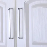 4/6/8/10/12 นิ้วอลูมิเนียมห้องครัวประตูตู้ตรงดึงลูกบิดเฟอร์นิเจอร์ฮาร์ดแวร์ 4