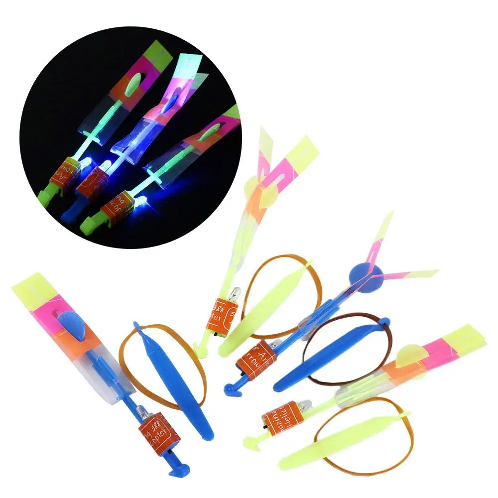 

Flying Toys With LED Light Shining Slingshot Elastic Helicopter Rotating Toy Luminous Slingshot Toys Slingshot Flying Rocket
