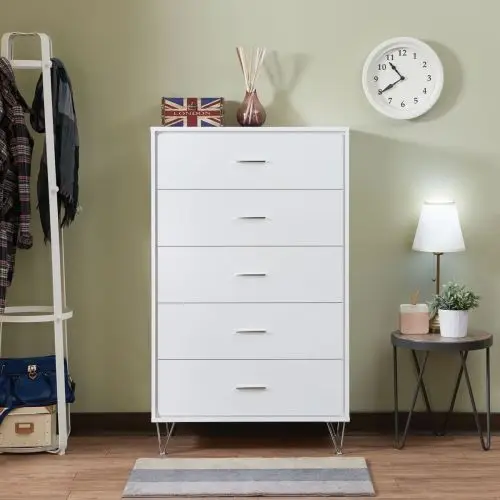 Contemporary Chest Bedroom Cabinets Wardrobe Wooden Closet Home Furniture for Bedroom Guarda Roupa Armario in White