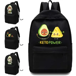 Canvas Backpacks Women Shoulders School Bag Avocado Pattern Printed Casual Backpack Designer Laptop Backpack Unisex Sport Bag