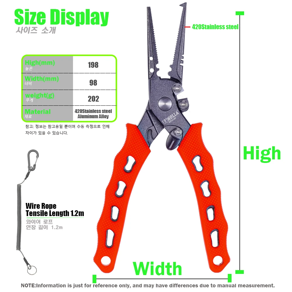 New Fishing Pliers 420 Stainless Steel body Multifunctional Scissors Line  Cutter Scissors Hooks Remover Outdoor Fishing Tools