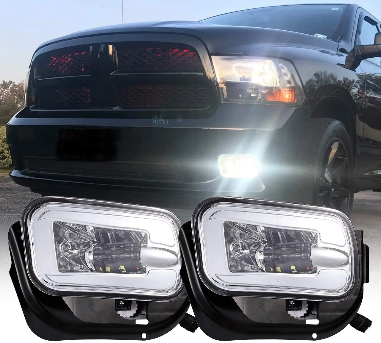 

led fog/driving lights for Dodge ram 1500 2500 3500 front fog lamp car parts accessories