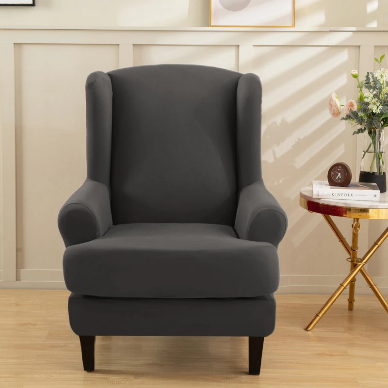 Stretch Wing Chair Cover Elastic Armchair Covers Wingback Sofa Slipcover with Seat Cushion Cover Furniture Protector Case