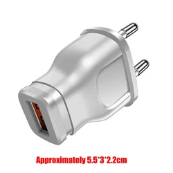 Universal 5V USB Power Adapter - Compact Travel Charger with EU/US Plug (EU White)