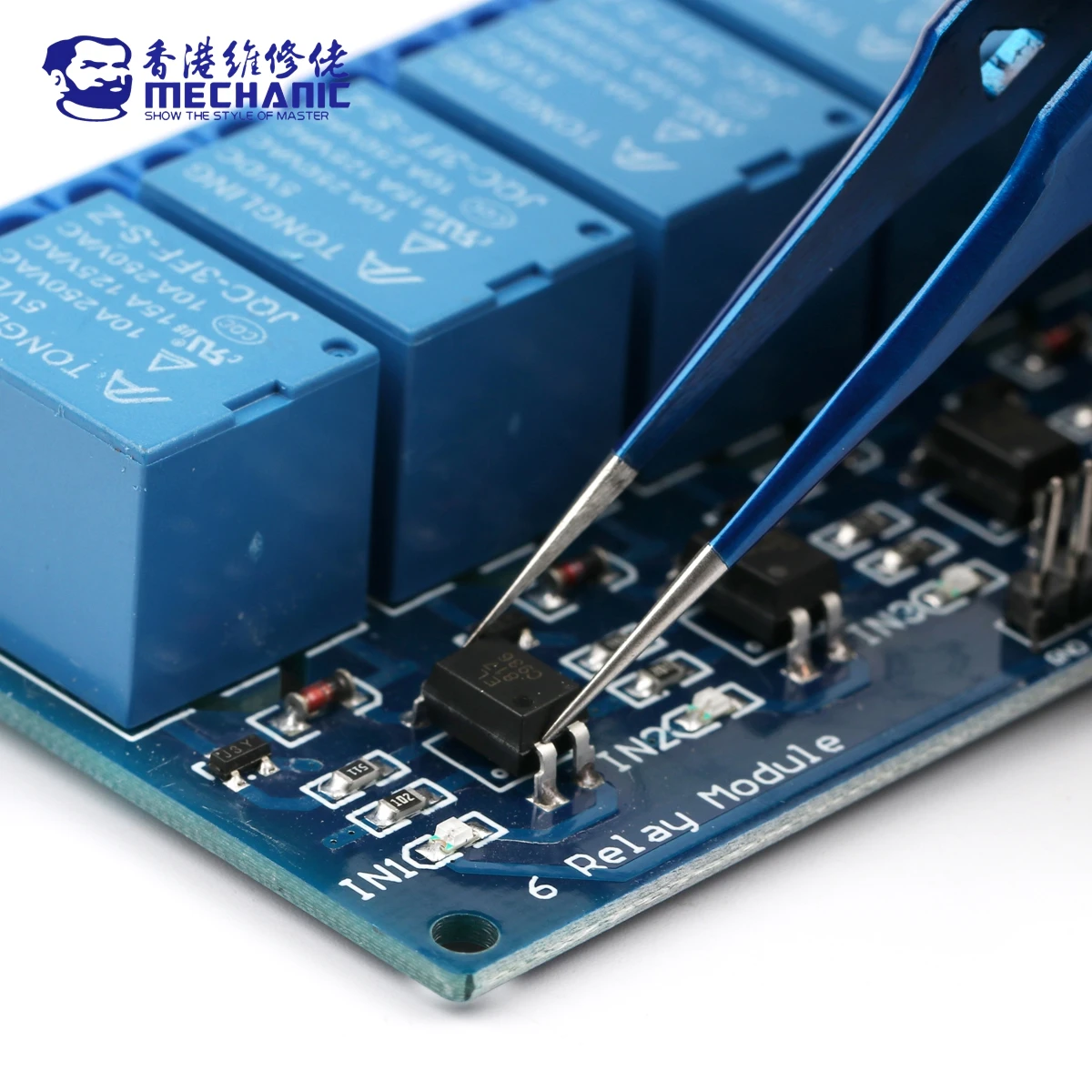 MECHANIC Aac-14 Non-magnetic High Hardness 8 Hollows Heat-dissipating Stainless Steel Precise Tweezers Phone PCB IC Chip Repair precision tweezers phone repair tweezers