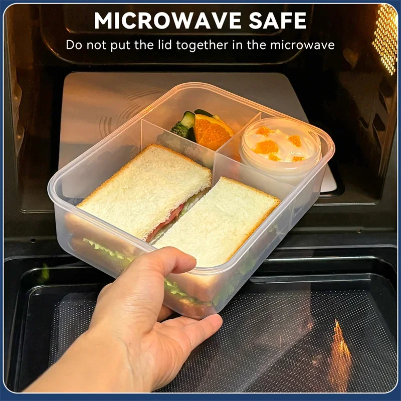 Portable Microwave Lunch Box Double Compartment Food Container