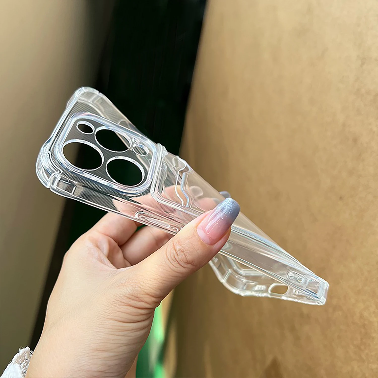 Transparent Silicone Clear Card Holder Phone Case