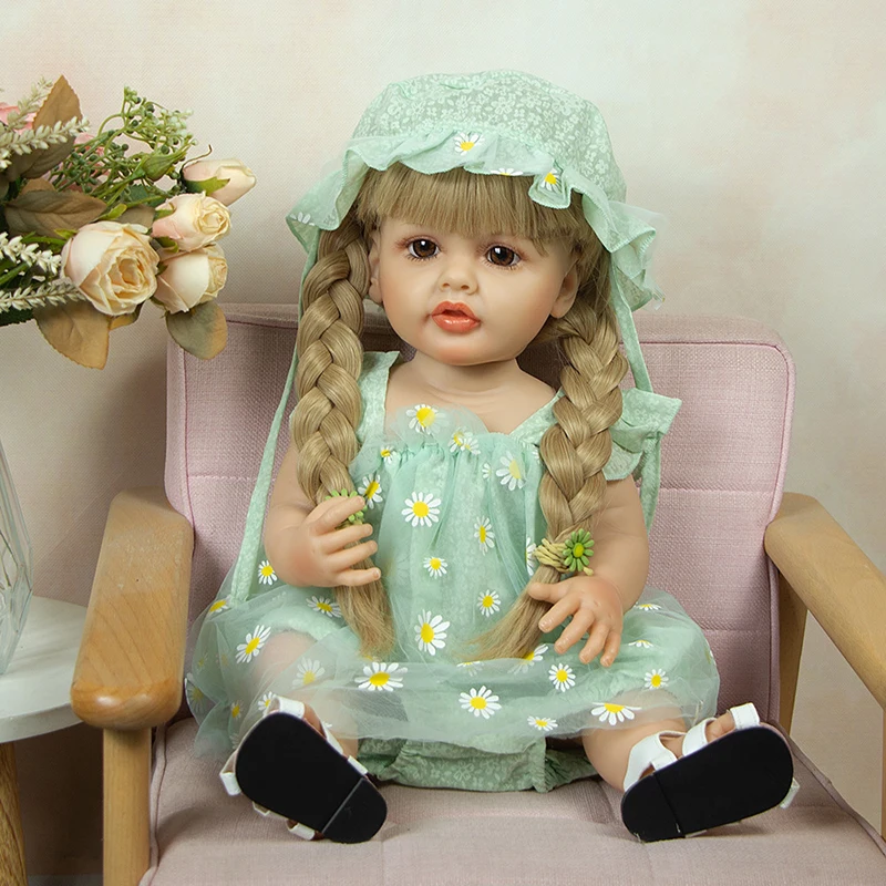 

55CM Reborn Baby Doll Full Body Silicone Waterproof Toddler Girl Doll Princess Lifelike Sof Touch Toy Christmas Gift