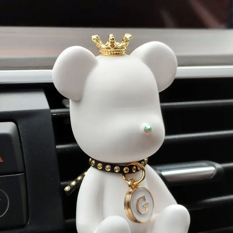 Carro ar condicionado tomada perfume bonito net urso vermelho carro desodorante difusor pedra aromaterapia decoração ornamentos