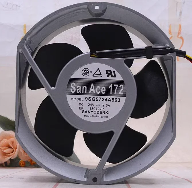 

9SG5724A563 Case Fan for SANYO 172*150*51mm 17251 17CM DC24V 2.6A Large Airflow Cooling Fan