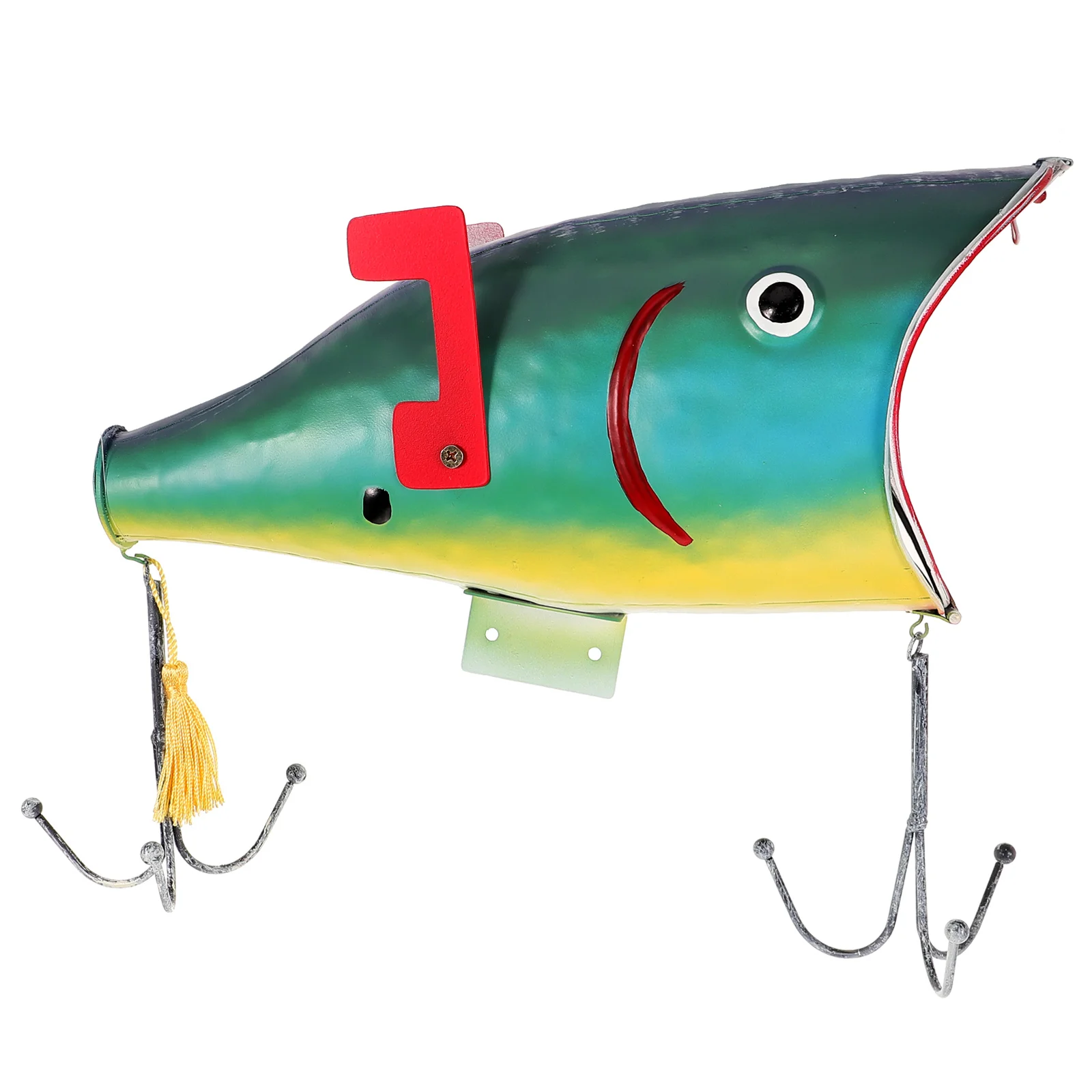 

Dolphin Fish Mailbox Outdoor Decoration Ornament for Garden Reusable Cover Metal Iron Mailboxes outside