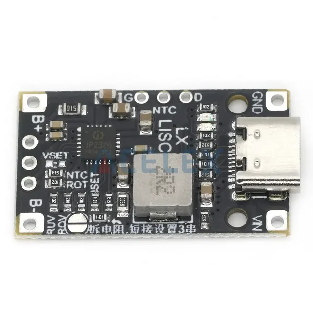 2S 3S Type-C USB BMS 15 Вт 8,4 В 12,6 В 1,5 А Модуль повышения зарядки литиевой батареи со сбалансированной поддержкой Быстрая зарядка с индикатором 5