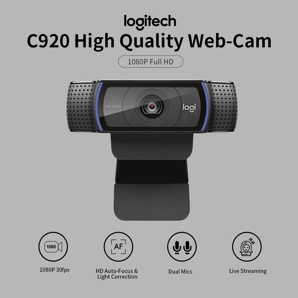Webcam Pro Full Hd C920s 1080p 30 Fps Logitech Color Negro