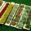1Set Miniature Flower Cluster Garden Decor DIY Grass Tufts Building Layout Static Scenery Model 9*1*0.6cm Durable Sand Table 1