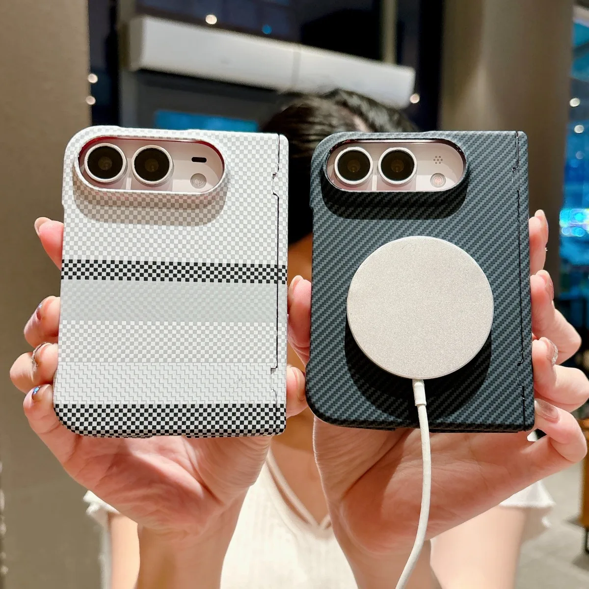 Carbon Fiber Matte Magnetic Phone Case with Shockproof Protective Cover