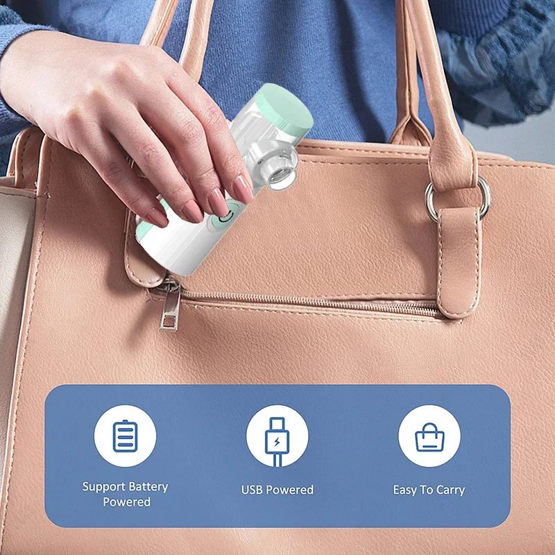 Portable Mesh Nebulizer Humidifier Medical Silent Handheld Asthma Inhaler Atomizer Children Health Care Oximeter Mini