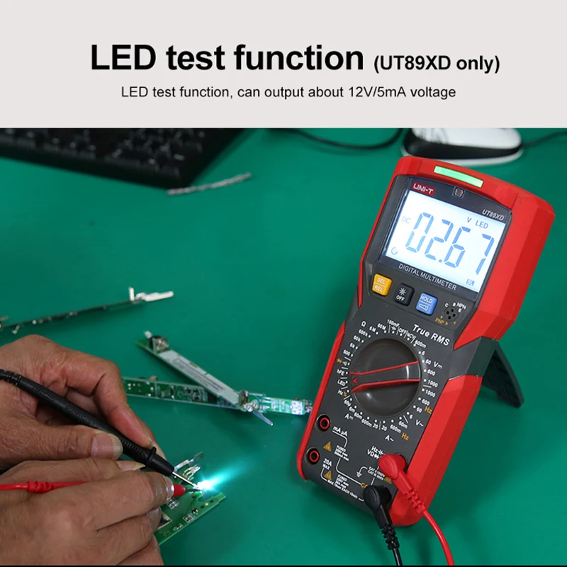 UNI-T UT89X UT89XD Professional Digital Multimeter True RMS NCV 20A Current AC DC Voltmeter Capacitance Resistance Tester 5