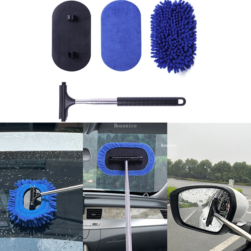 

3-in-1 Front Windshield Fog Brush Interior Cleaning Brush Dust Duster Wipe Car Cleaning Tools