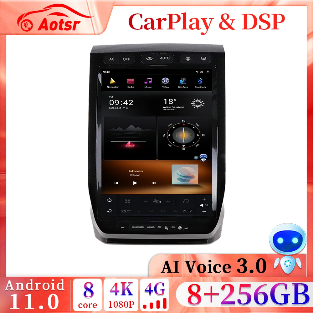 

8+256G 13 Inches Tesla Screen Android 11.0 Car Radio GPS For Ford Raptor F150 Expedition 2015 - 2019 Multimedia Player Head Unit
