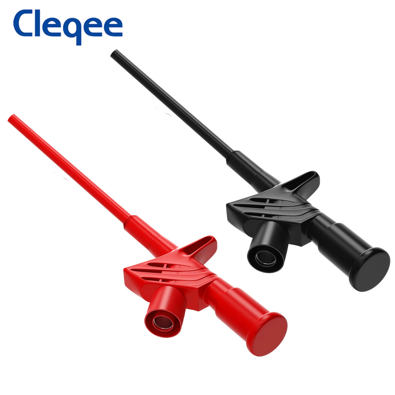 Cleqee P5004 2PCS Professional Test Hook Clip 10A 1000V High Voltage Insulated Quick Testing Probe Electrical Testing Tools