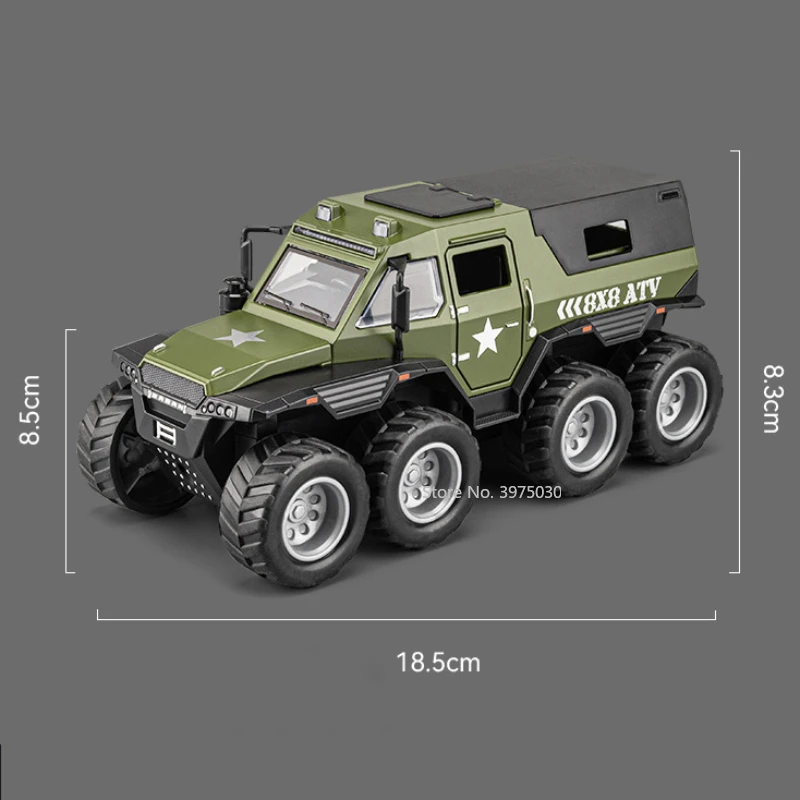 1/32 Alloy Diecast Model Car Russian Avtoros Shaman 8x8 ATV Metal