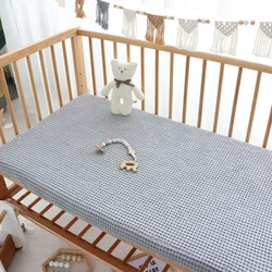 Baby Cot Fitted Sheet Big Waffle Cotton Solid Color Fitted Sheet for Newborn Cot Bed Fitted Sheets Pure Color Mattress Cover