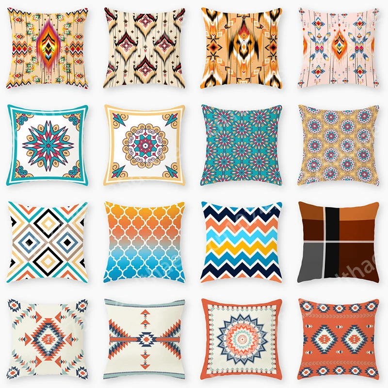 

45*45CM Ins Nordic Pillowcase Retro Geometric Cushion Backrest for Sofa Car Living Room Pillow Decor Home Decoration Pillowcase