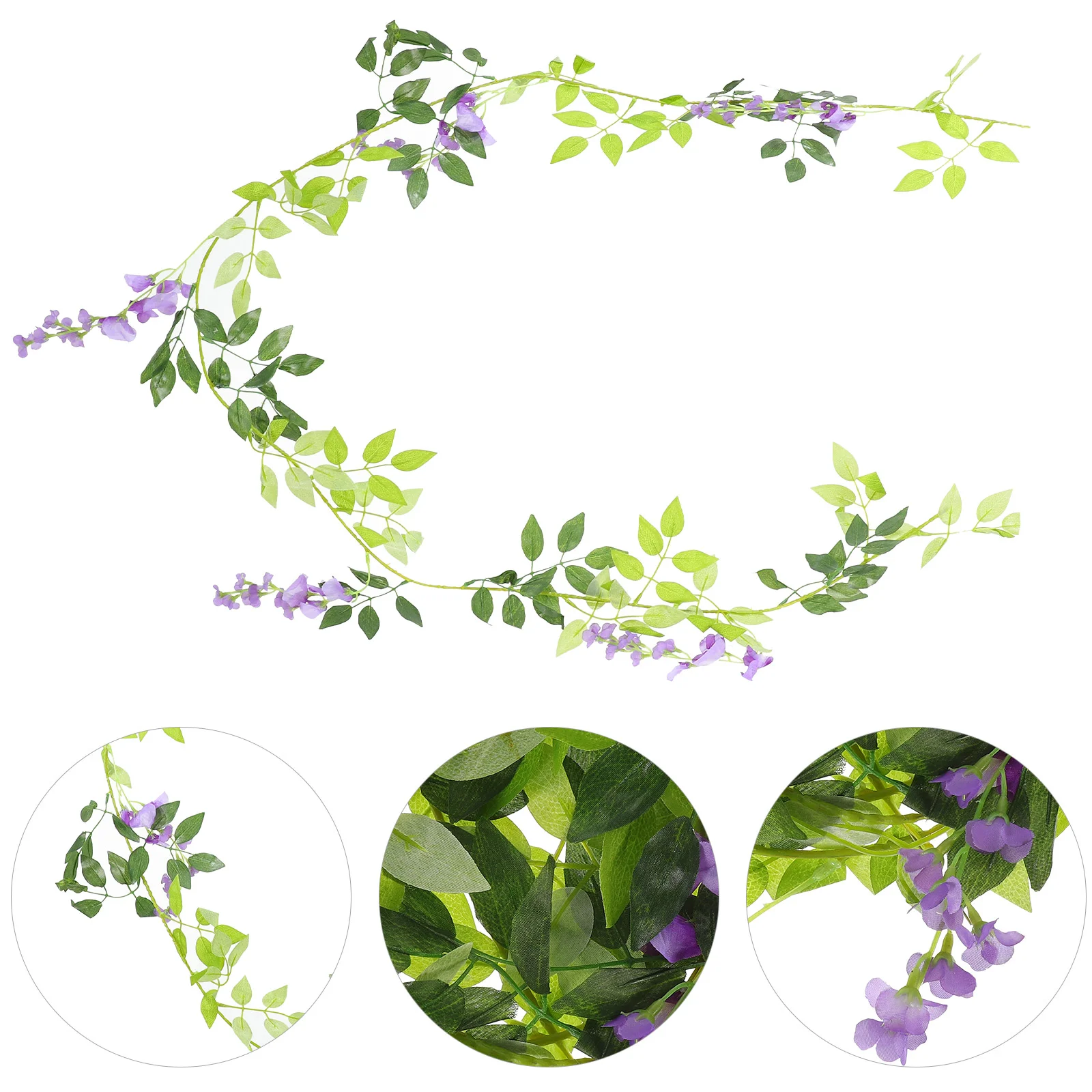 

5Pcs Artificial Wisteria Vine Fake Wisteria Green Leaves Wisteria Vine Wedding Party Decoration