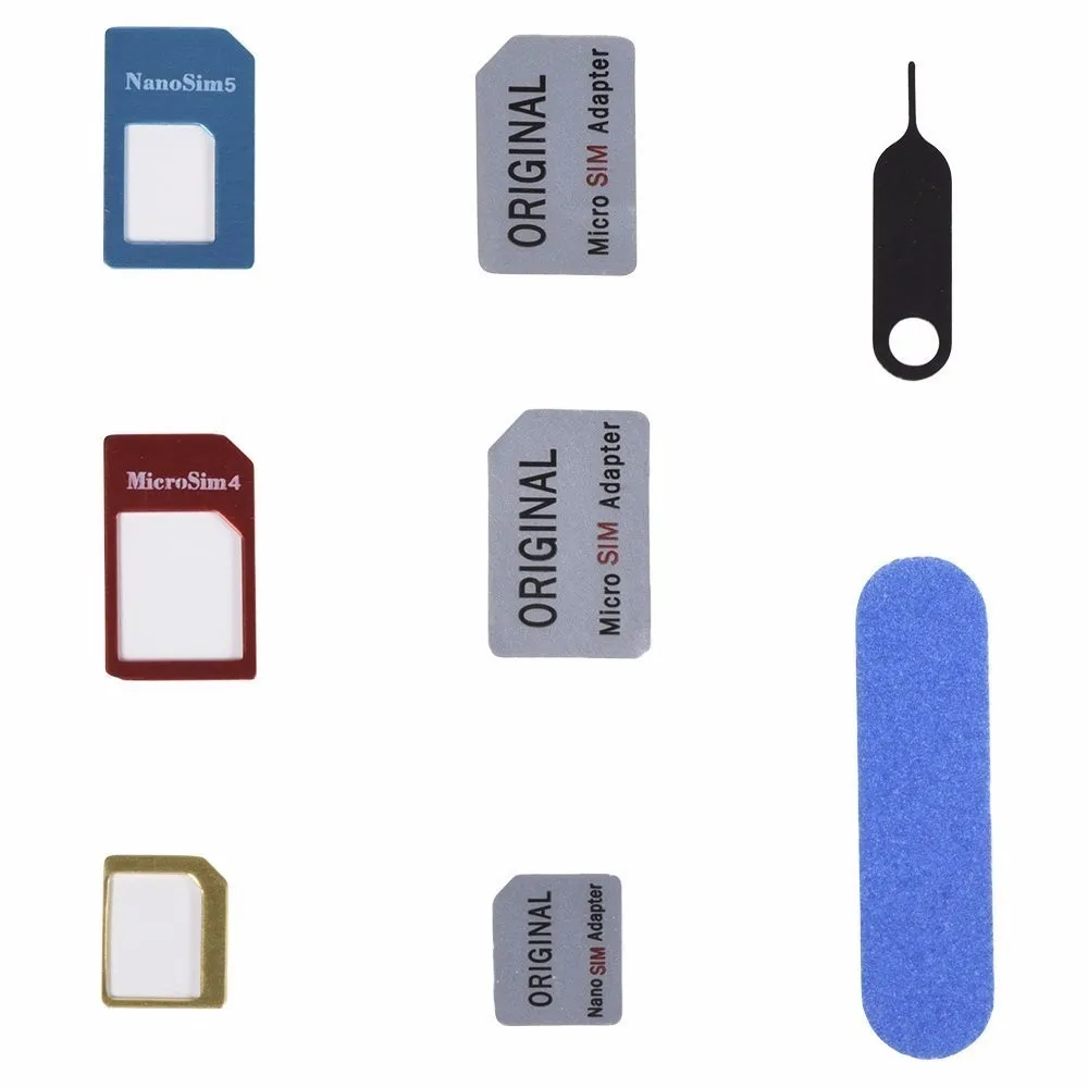 Adaptador de tarjeta SIM, Helect 5 en 1 Nano y Micro SIM adaptador de  tarjeta convertidor con chip polaco y aguja de expulsión - H1050