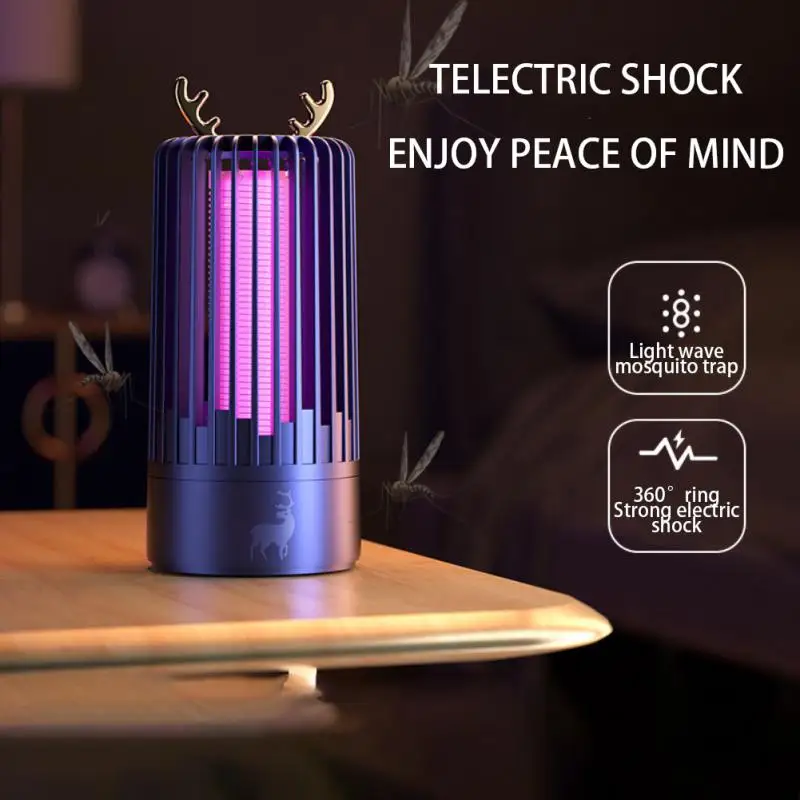 Lampada Antizanzare Kill Physical Mosquito Swatter Elettrico Antizanzare Per Camera Da Letto Antizanzare Ricarica Usb