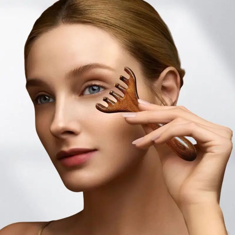 Little Frog Massager Wooden Self Care Facial Reflexology Hand Self-Massage For Head Neck And Back Wood Massage Tools