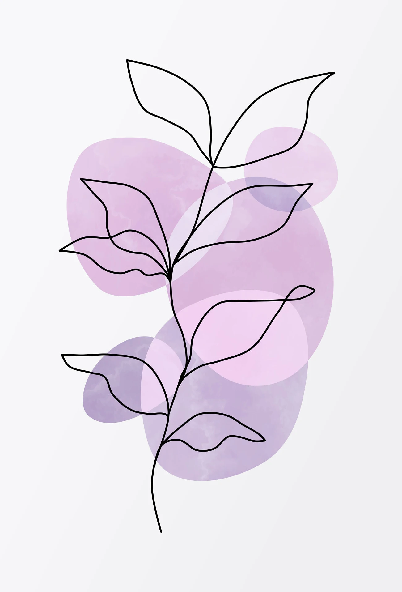 Lilac Floral Pastel Abstract Canvas Art Print