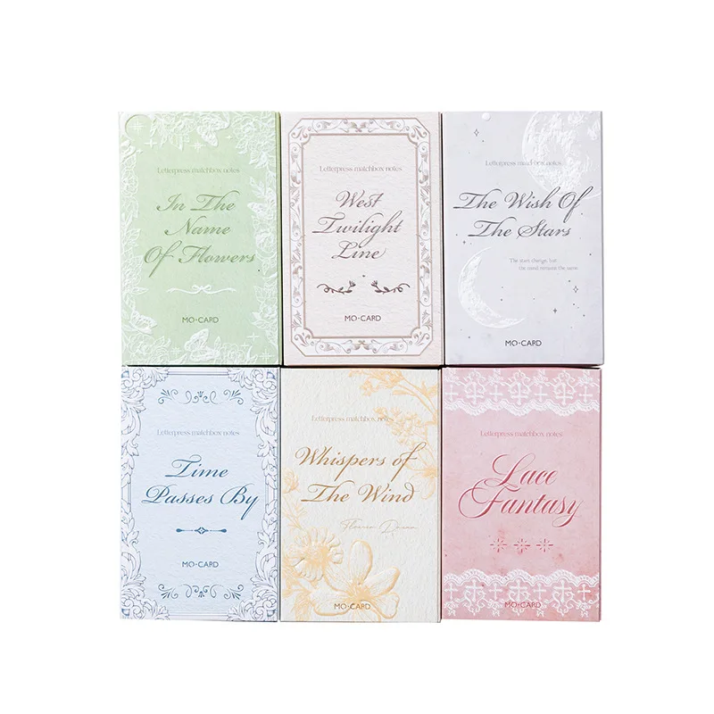 30pcs/boxed Vintage matchbox letterpress relief note paper Creativity writable Decorative paper