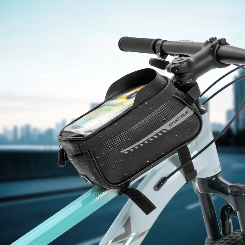 Tough and Durable Bike Handlebar Bag with Phone Touch Screen Saddle Bag for Mountain Bike Bag