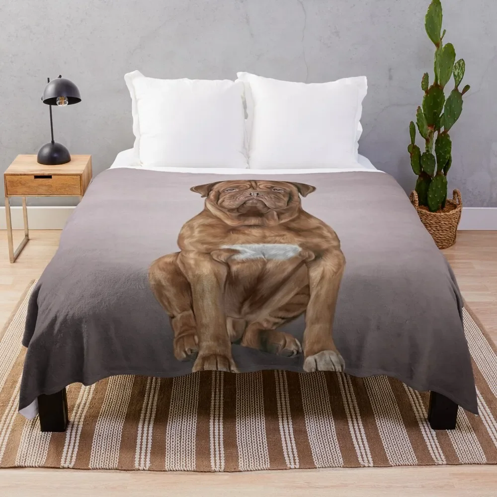 

Drawing dog Dogue de Bordeaux Throw Blanket Luxury Brand Personalized Gift Blankets