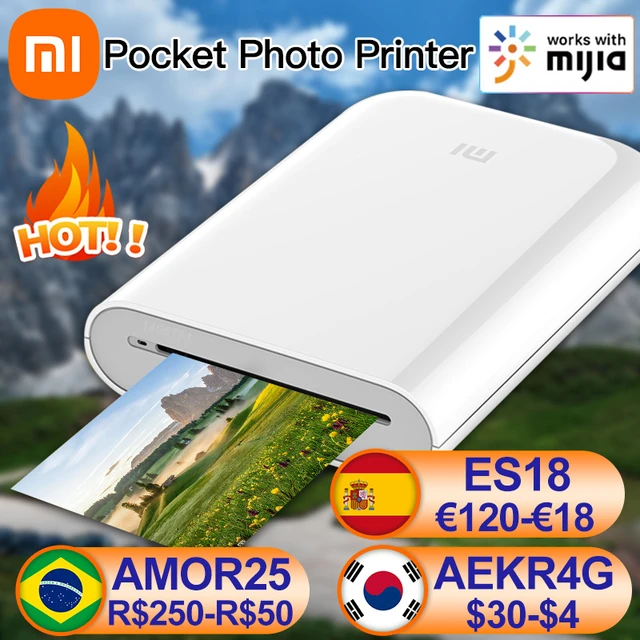 Global Version Xiaomi Mi Portable Photo Printer Bluetooth 5.0 BLE ZINK  Inkless Technology AR Video Printing