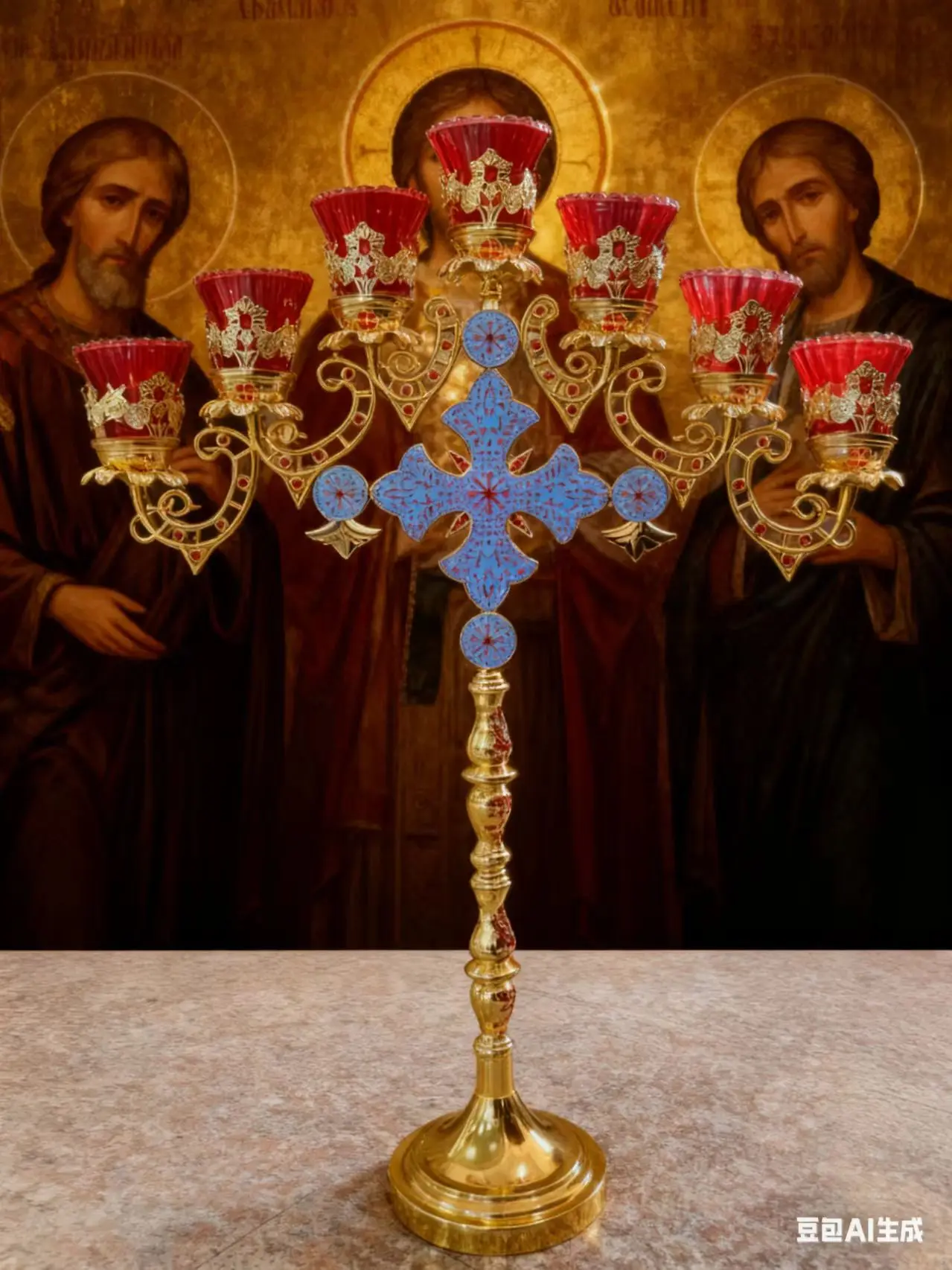 Neue vergoldete Kerzenhalter, Kirchen, religiöse Sakramente, östliche orthodoxe Jesus-Kirchen, zeremonielle Artikel, Weihnachtsdekorationen – Detail 3