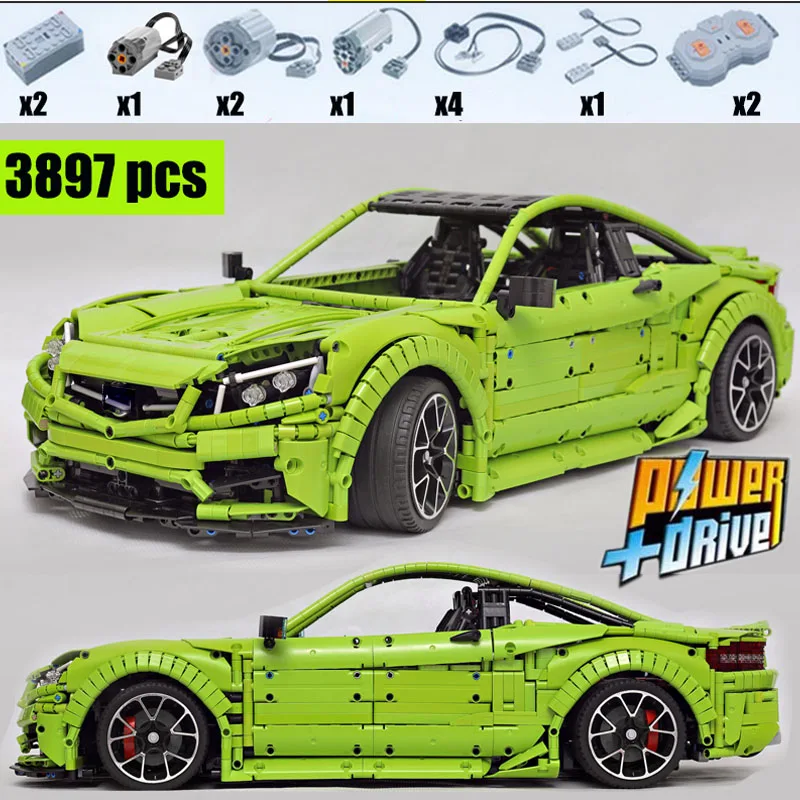 Nuovo Moc-60193 Green Classic Sports Car 3897 Parts Electric Rc Twin Turbo Block Model Giocattolo Di Compleanno Personalizzato Per Adulti E Bambini