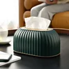 High Quality Nordic Striped Tissue Box Holder Toilet Paper Box Table Napkin Holder Car Tissue Paper Dispenser Home Decoration 2