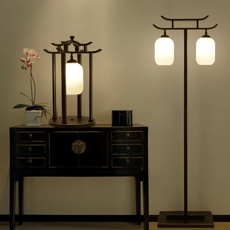

F Minimalist Creative Vintage Ornament Chinese Zen High Floor Lamp