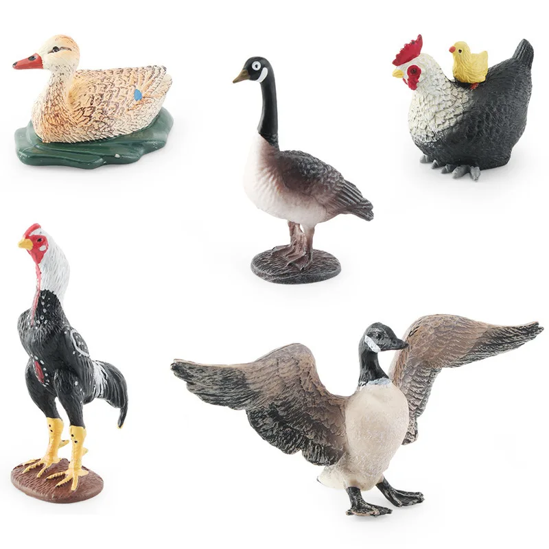 

Swan Rooster Chicken Duck Goose Hen Figurines Farm Animal Model Home Decor Miniature Fairy Garden Decoration Accessories Gift