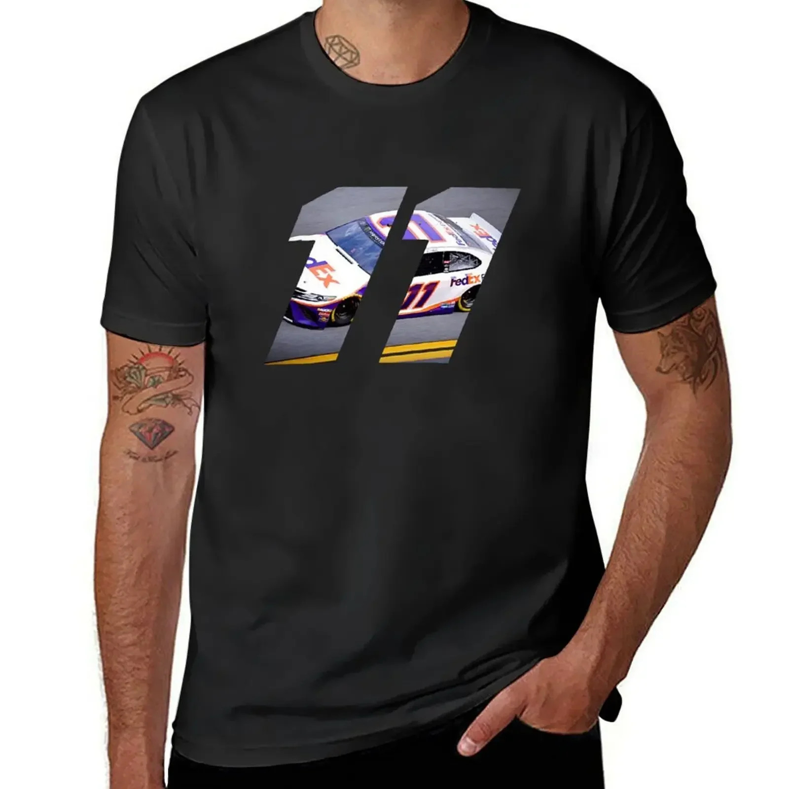 

Denny Hamlin Car 11 T-shirt new edition customs design your own oversizeds fruit of the loom mens t shirts