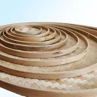 4 Size Hand-woven Bamboo Sieve Hand-painted Bamboo Raft Round Dustpan DIY Decorative Fruit Bread Basket Kitchen Storage Tray 2