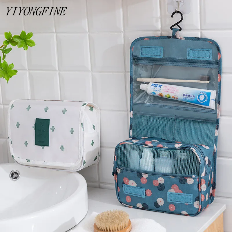 Nylon Hook Cosmetic Bag Women Makeup Bag High Capacity Toiletries Storage Pouch Travel Make Up Organizer Waterproof Beauty Bags fusitu waterproof nylon shoulder camera bag dslr video camera bag for sony lens pouch bag canon nikon b500 p900 d90 d750 d7000