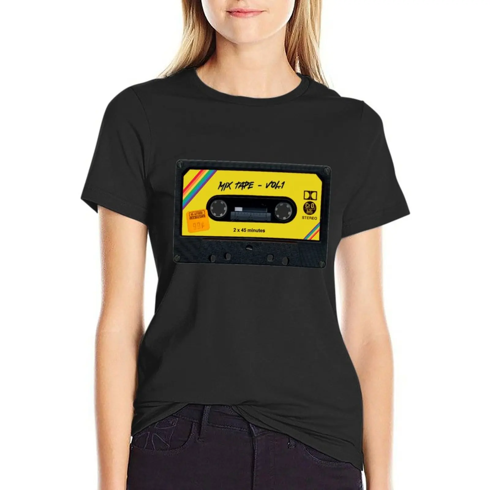 

Cassette tape, nostalgy, retro, cool. T-shirt vintage clothes Blouse funny Women's tee shirt