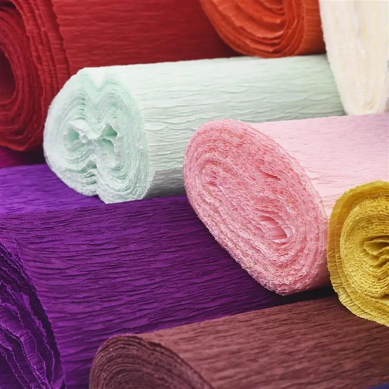 250*50cm Crinkled Crepe Paper Flower Wrapping Craft DIY Paper Streamer Scrapbooking Origami Party Decoration Packing Material - 3